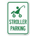 Signmission Reserved Stroller Parking With Graphic Heavy-Gauge Aluminum Sign, 12" x 18", A-1218-22985 A-1218-22985